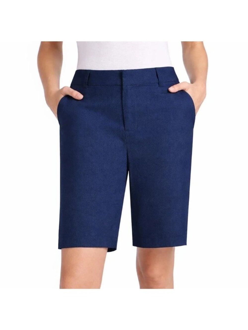 Matty M Women's XL Navy Bermuda Shorts Cotton Blend C1158